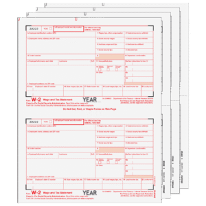 Traditional W-2 Form 4-part Set (Preprinted) W2TRADS405