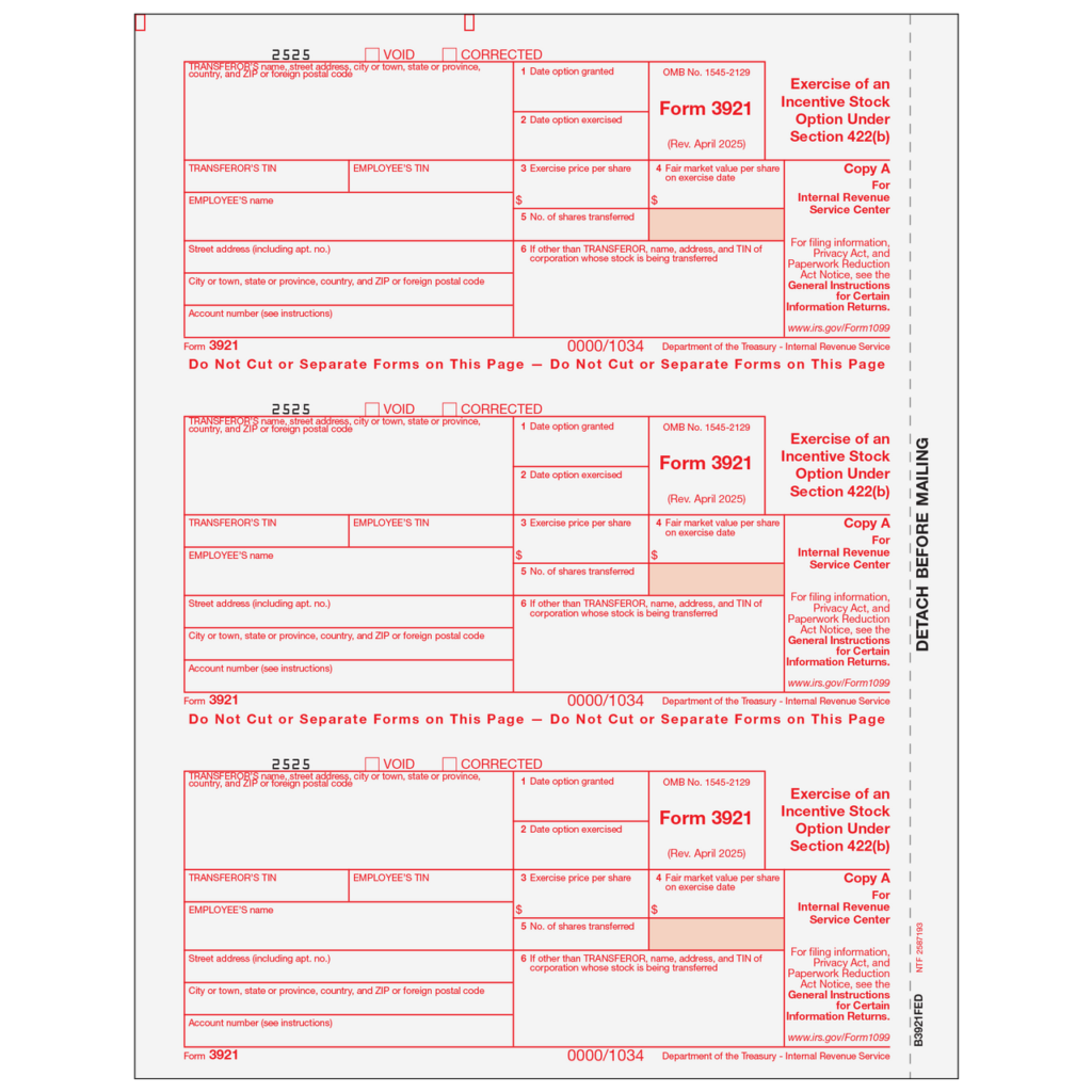 Form 3921 stock option under section 422b