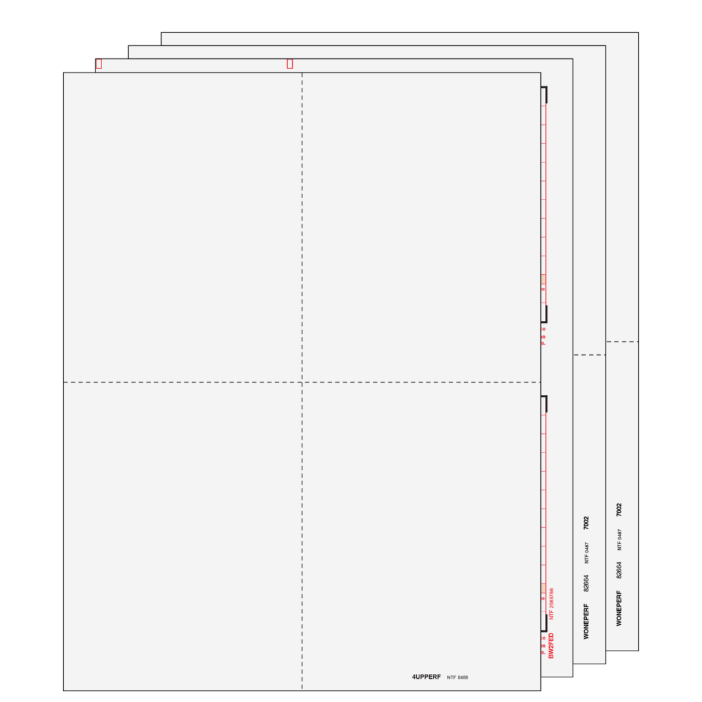4up Blank W-2 Form 8-part Set (without Instructions) 3 4up Blank W-2 Form 8-part Set (without Instructions)