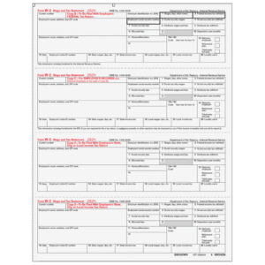 W-2 Employee Copies B/C/2/2 - 4up Horizontal
