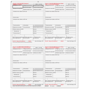 Form W-2 4up Quadrant Condensed Copies: B/2/C/2