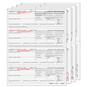W-2 form 6-part set horizontal employee copies