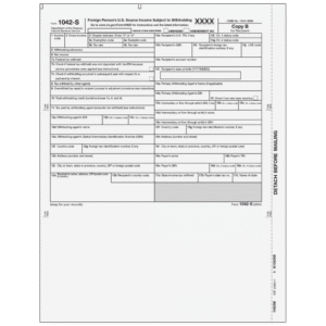 Form 1042-S Foreign Person's U.S. Source Income - Recipient Copy B