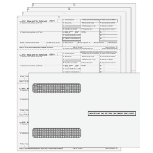 4DWNAS6E - 4up Horizontal W-2 Form 6-part Kit - (with Self Seal Envelopes)
