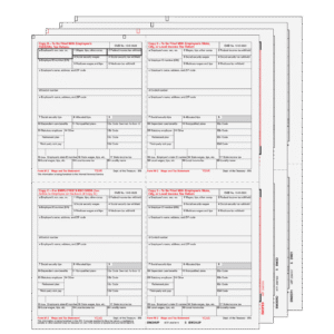 4up Quadrant W-2 Form 6-part Set - (4up Employee Copies)