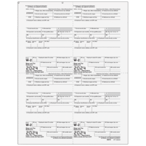 Form W-2 4up Quadrant Employer Copy 1/D