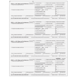 W-2 Employer State, City or Local, Copy 1/D - 4up Horizontal