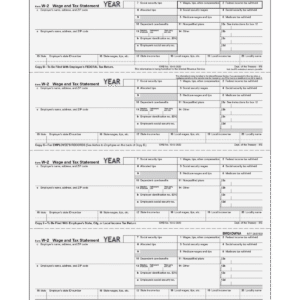 W-2 Employee Copies B/C/2/2 - 4up Horizontal IRS Reporting Forms