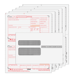 Traditional W-2 Form Preprinted 6-part Kit (with Self Seal Envelopes)