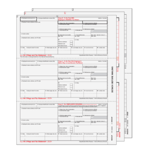Condensed W-2 Form 4-Part Set (Preprinted)
