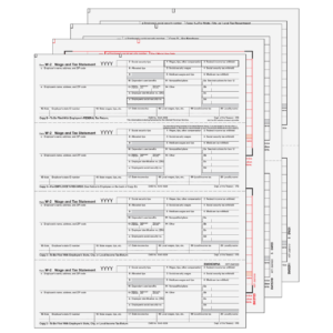 4up Horizontal W-2 Form 6-part Set - (4up Employee Copies)