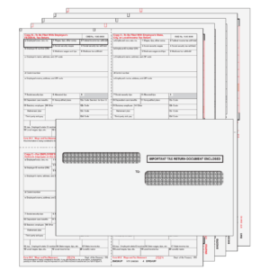 W24UP6E50 - 4up W-2 Preprinted 6-Part Kit (with Moisture Seal Envelopes) - 50 Quantity