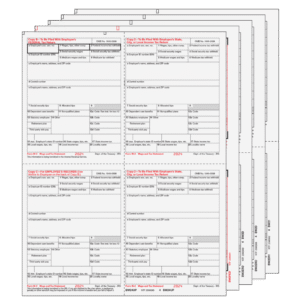 W24UPS805 - 4up Quadrant W-2 Form 8-part Set - (4up Employee Copies)